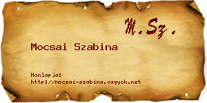 Mocsai Szabina névjegykártya